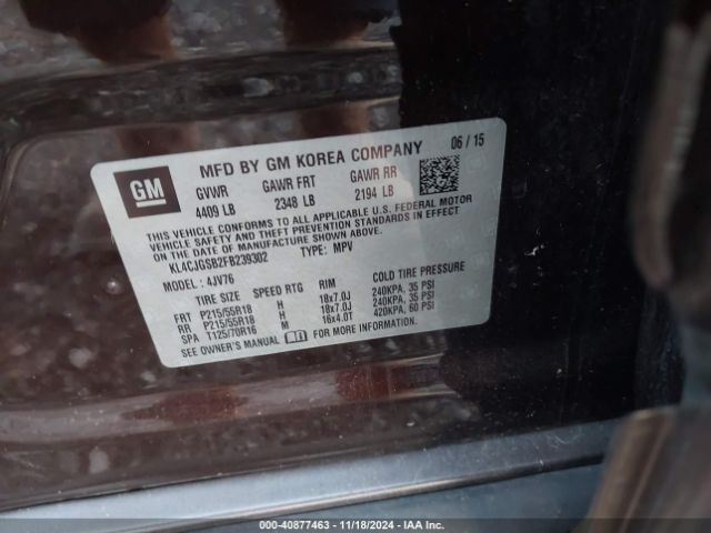 KL4CJGSB2FB239302 Buick Encore Leather