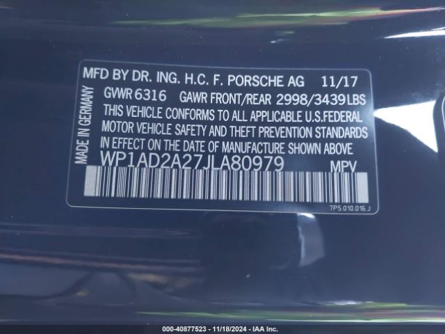 WP1AD2A27JLA80979 Porsche Cayenne Gts