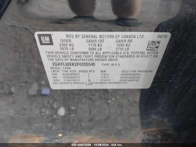 2GKFLWEK2F6355545 GMC Terrain Sle-2