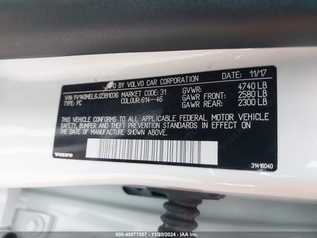 Volvo V60 T5 Dynamic 2018 YV140MEL6J2391036 Image 9