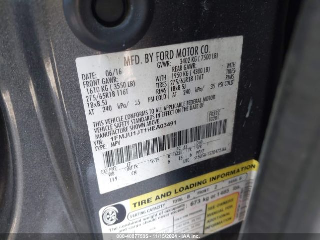 1FMJU1JT1HEA03491 Ford Expedition Xlt