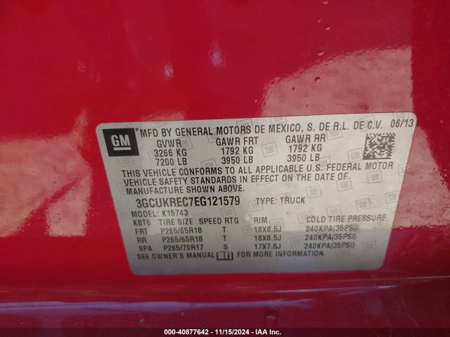 Chevrolet Silverado 1500 2lt 2014 3GCUKREC7EG121579 Image 9