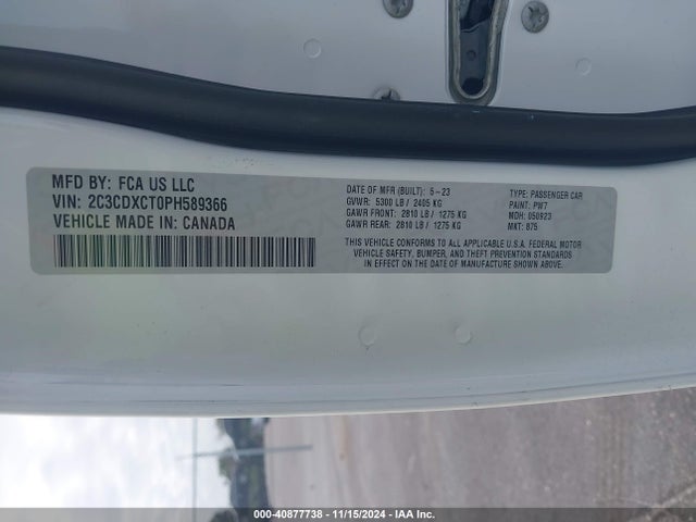2C3CDXCT0PH589366 Dodge CHARGER R/T