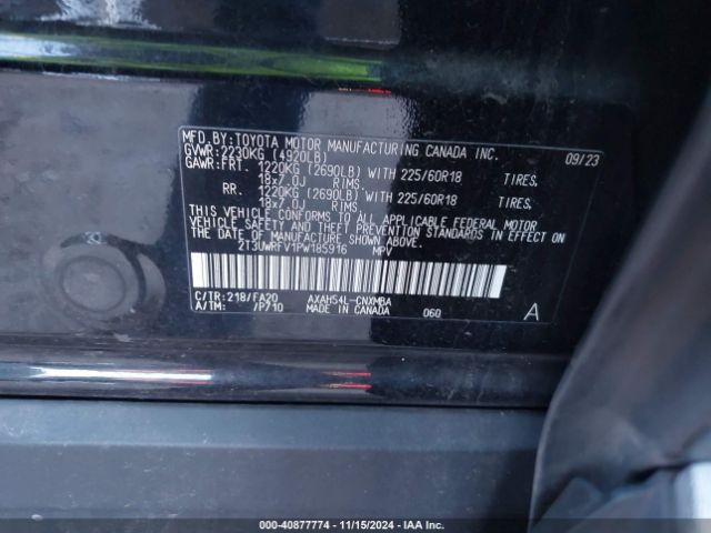 2T3UWRFV1PW185916 Toyota Rav4 Hybrid Woodland Edition