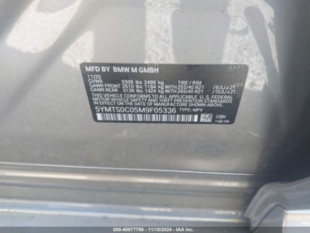 2021 BMW X3 M 5YMTS0C05M9F05336 Photo 8