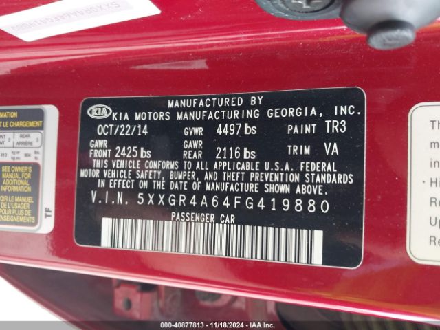 5XXGR4A64FG419880 KIA Optima Sx Turbo