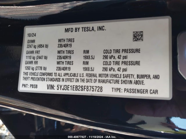 2025 TESLA MODEL 3 5YJ3E1EB2SF875728 Photo 8