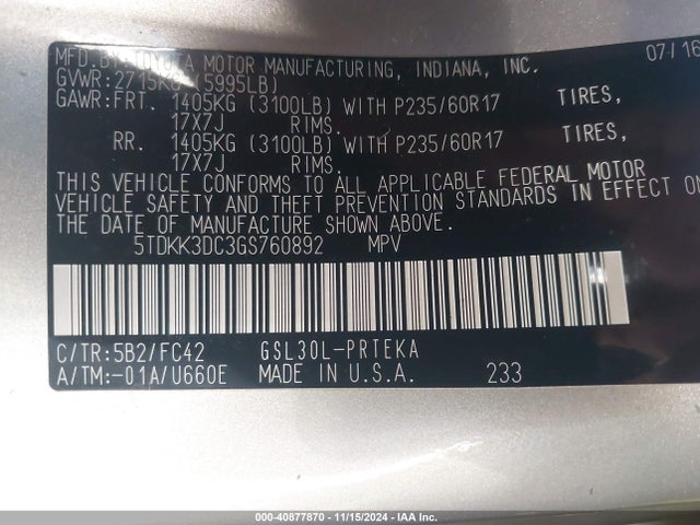 Toyota Sienna Le 8 Passenger 2016 5TDKK3DC3GS760892 Image 9