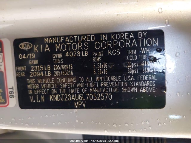 KIA SOUL LX 2020 KNDJ23AU6L7052570 Image 9
