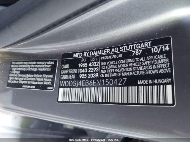 WDDSJ4EB6EN150427 Mercedes-Benz CLA 250