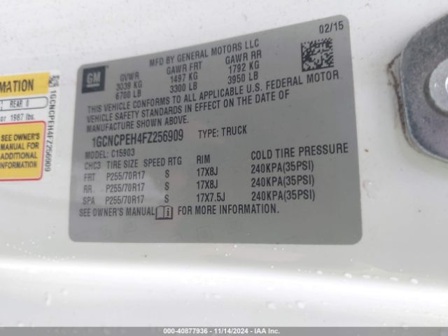 1GCNCPEH4FZ256909 Chevrolet Silverado 1500 Wt