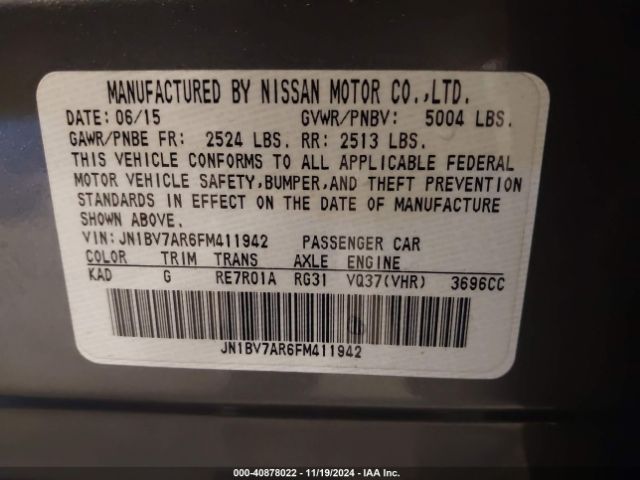 JN1BV7AR6FM411942 Infiniti Q50 Premium