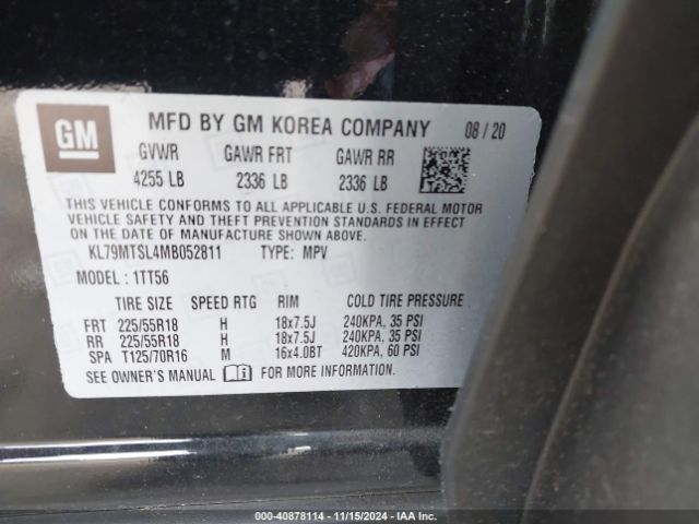 KL79MTSL4MB052811 Chevrolet Trailblazer Fwd Rs