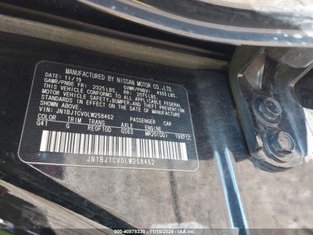 JN1BJ1CV0LW258462 Nissan Rogue Sport Sv Fwd Xtronic Cvt