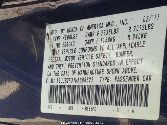 19UUB2F37HA006622 Acura Tlx V6