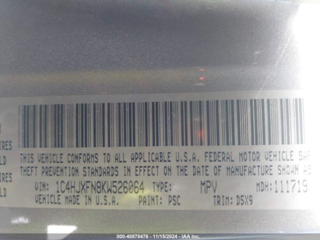 1C4HJXFN8KW526064 Jeep Wrangler Unlimited Rubicon 4x4