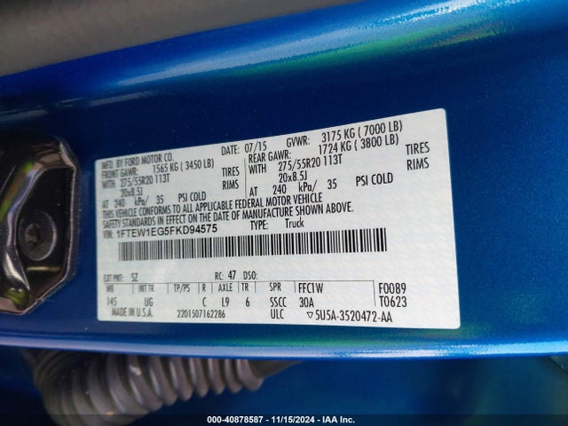 Ford F-150 Xlt 2015 1FTEW1EG5FKD94575 Image 9