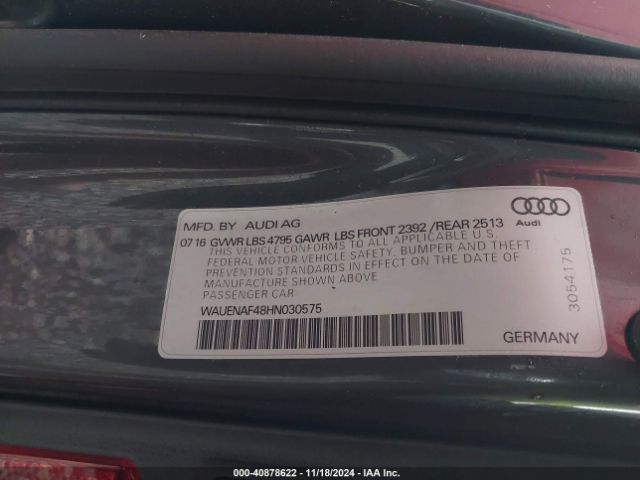 WAUENAF48HN030575 Audi A4 2.0t Premium