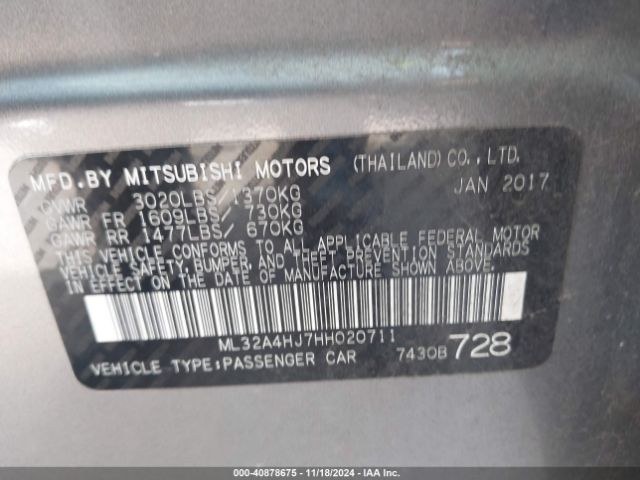 ML32A4HJ7HH020711 Mitsubishi MIRAGE SE