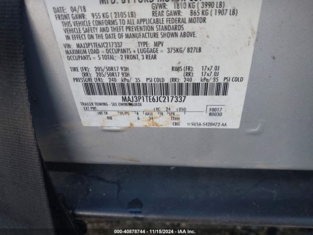 MAJ3P1TE6JC217337 Ford Ecosport Se