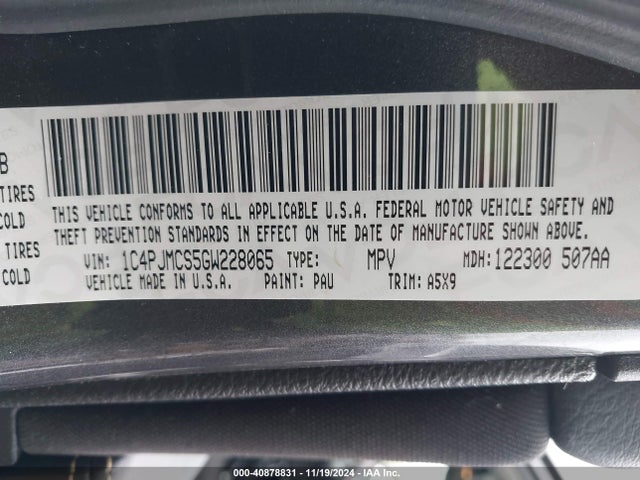 1C4PJMCS5GW228065 Jeep Cherokee Latitude