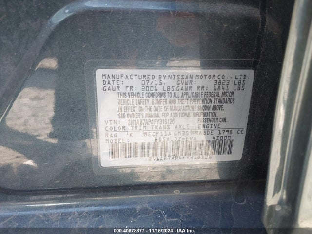 Nissan SENTRA SV 2015 3N1AB7AP4FY318126 Image 9