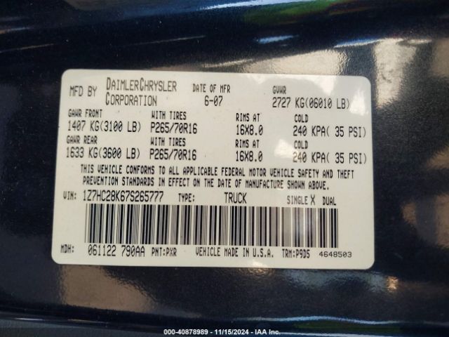 2007 MITSUBISHI RAIDER 1Z7HC28K67S265777 Photo 8