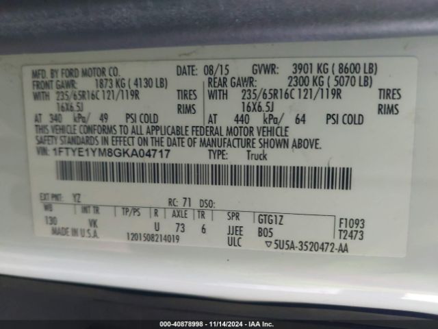 1FTYE1YM8GKA04717 Ford Transit-150