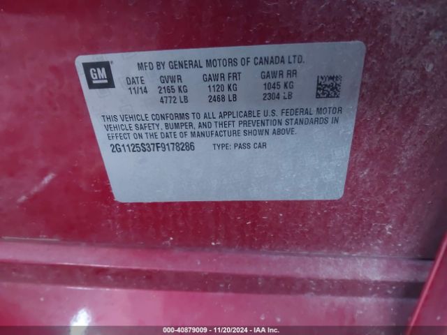 2G1125S37F9178286 Chevrolet Impala 2lt