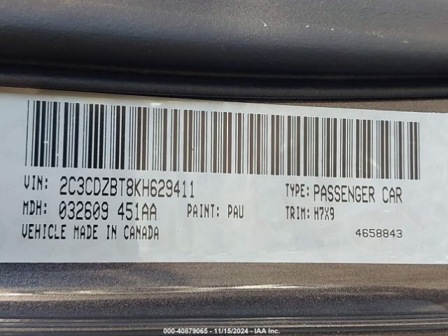 2C3CDZBT8KH629411 Dodge Challenger R/t