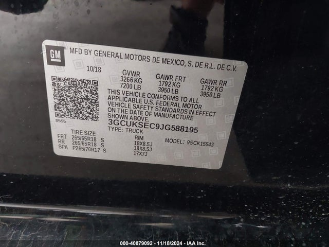 Chevrolet Silverado 1500 2lz 2018 3GCUKSEC9JG588195 Image 9