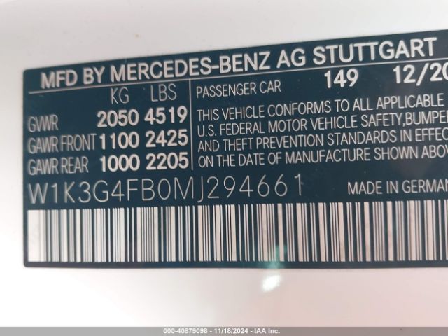 W1K3G4FB0MJ294661 Mercedes-Benz A 220 4matic