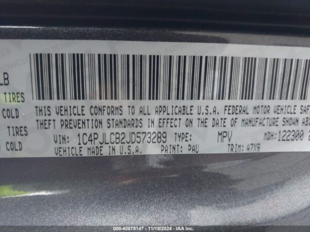 1C4PJLCB2JD573289 Jeep Cherokee Latitude Fwd