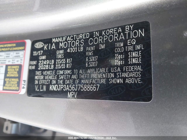 KIA SOUL + 2018 KNDJP3A56J7588667 Image 9
