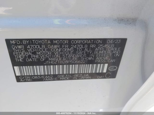 JTHGZ1B28P5066221 Lexus Is 350 F Sport