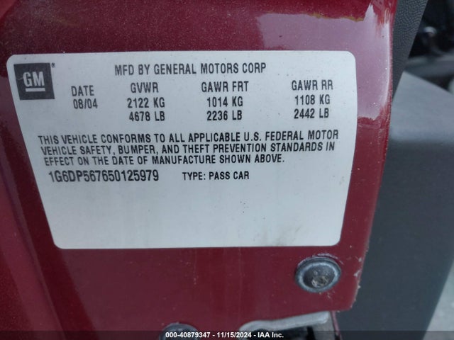 2005 CADILLAC CTS 1G6DP567650125979 Photo 8
