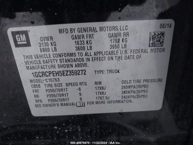1GCRCPEH5EZ359272 Chevrolet Silverado 1500 Work Truck 2wt