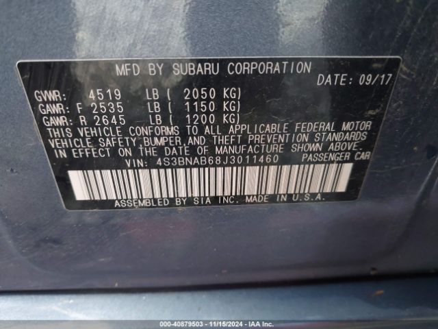 4S3BNAB68J3011460 Subaru Legacy 2.5i