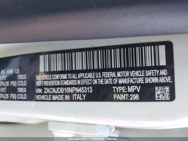 ZACNJDB16NPN45313 Jeep Renegade Latitude 4x4