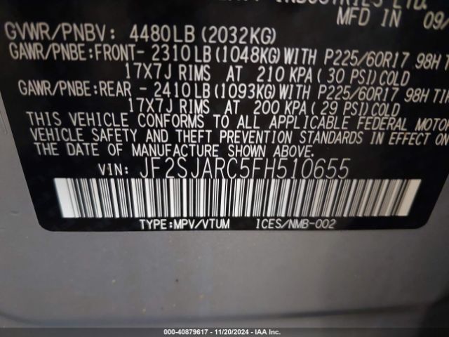 JF2SJARC5FH510655 Subaru Forester 2.5i Limited