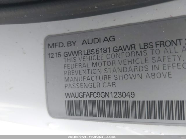 WAUGFAFC9GN123049 Audi A6 2.0t Premium Plus
