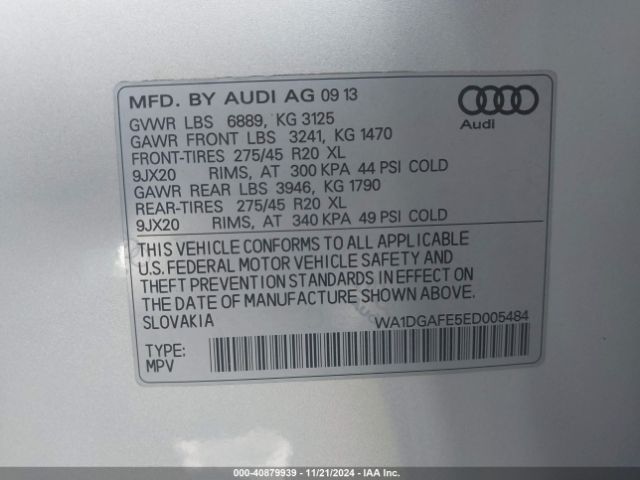 WA1DGAFE5ED005484 Audi Q7 3.0t S Line Prestige