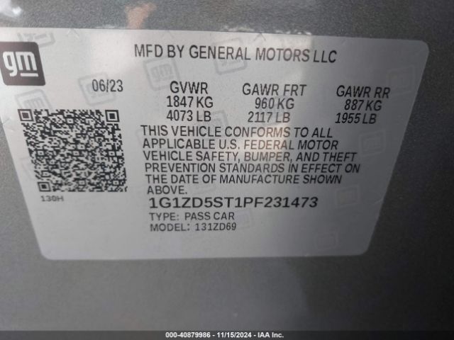 1G1ZD5ST1PF231473 Chevrolet Malibu Fwd 1lt