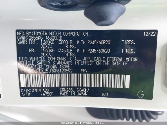 JTEKU5JRXP6120592 Toyota 4runner Limited