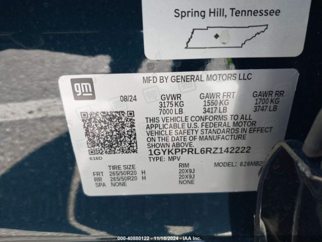 1GYKPPRL6RZ142222 Cadillac Lyriq Luxury W/1sc