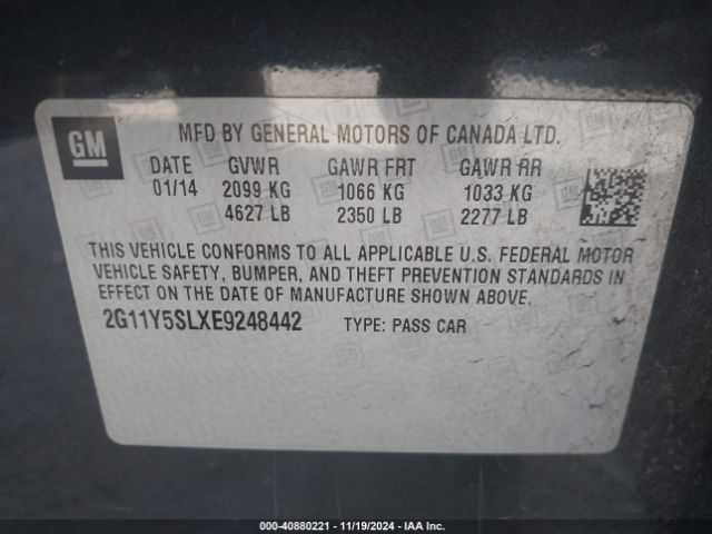 2G11Y5SLXE9248442 Chevrolet Impala 1ls