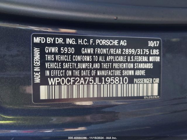 2018 PORSCHE PANAMERA SPORT TURISMO WP0CF2A75JL195810 Photo 8