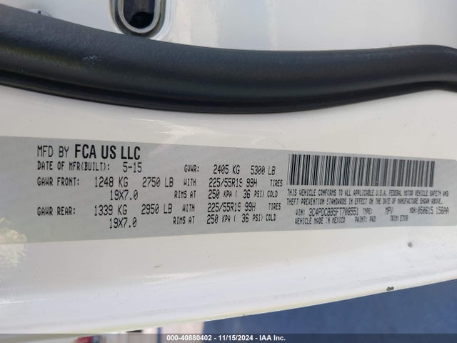 Dodge Journey Sxt 2015 3C4PDCBB5FT708551 Image 9
