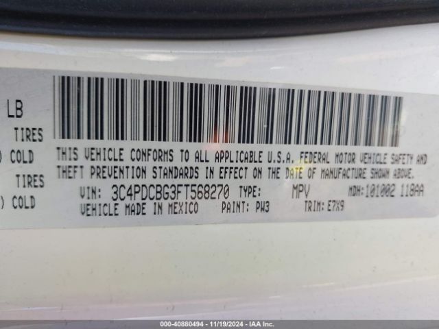 3C4PDCBG3FT568270 Dodge Journey Sxt