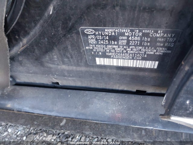 KMHEC4A45EA114014 Hyundai SONATA HYBRID